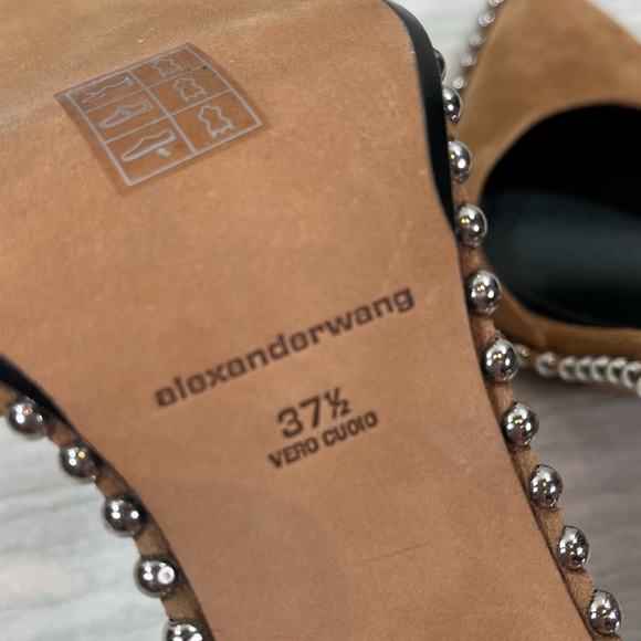 Alexander Wang Rina Calf Brown Suede Heels - Picture 10 of 12